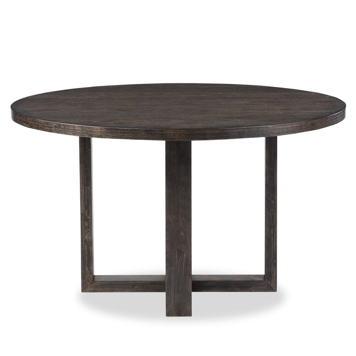 Zelda Dining Table with Pedestal Base, 52\"W Round  - Espresso Brown