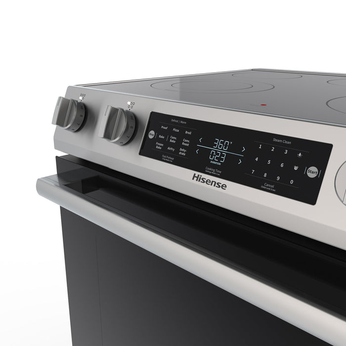 Hisense 30\" 5.8 Cu. Ft. Electric Range with Air Fry and Steam Clean - Stainless Steel - HFE3502CAS