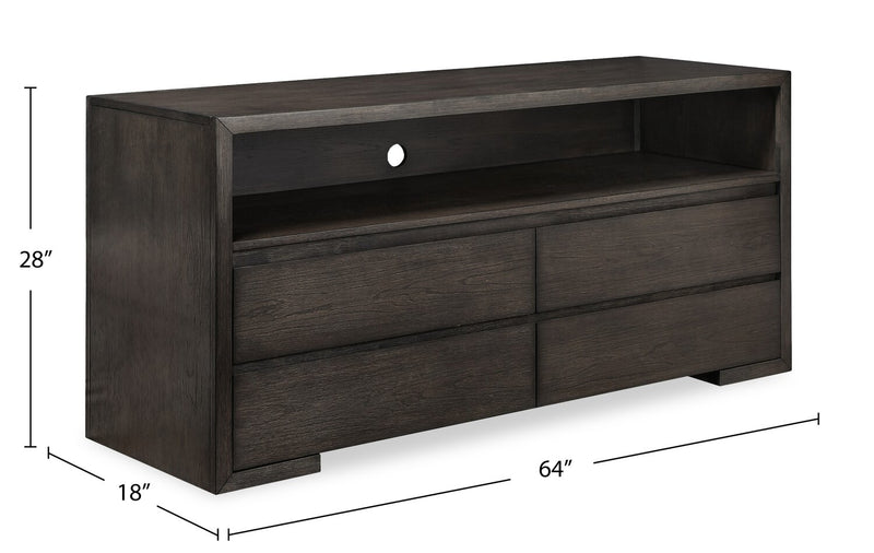 Zelda 64\" TV Stand with Storage and Cable Management – Warm Mocha