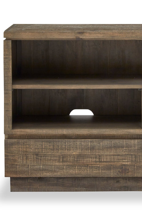 Elm 52” Rustic Pine Sofa Table with Storage and Cable Management - Brown