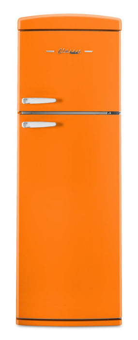 Unique Classic Retro 24\" 11 Cu Ft. Top Freezer Refrigerator – Creamsicle Orange - UNQ-310L O TM