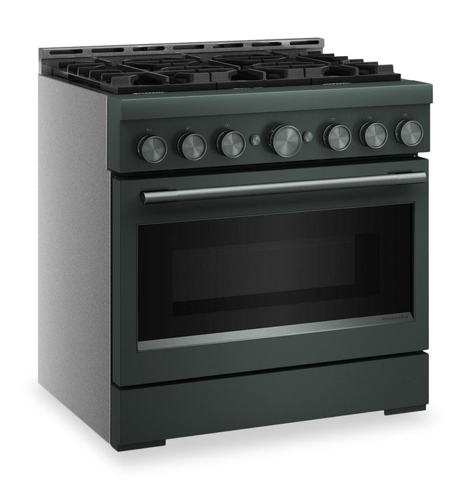 KitchenAid 36\" 5.1 Cu. Ft. Gas Range with No Preheat Air Fry Mode – Juniper - KFGS936SJP