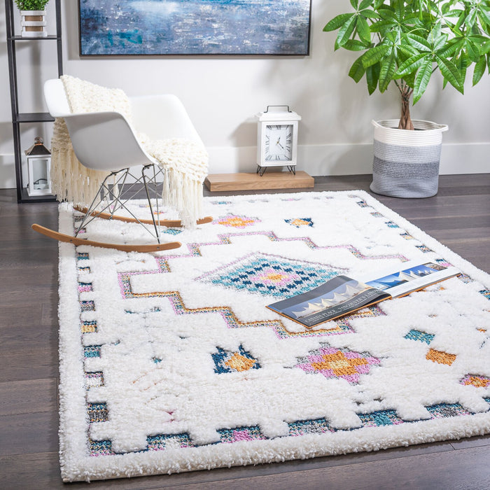 Ellis Multi-Colour Geometric Shag Area Rug - 6'7\" x 9'6\"