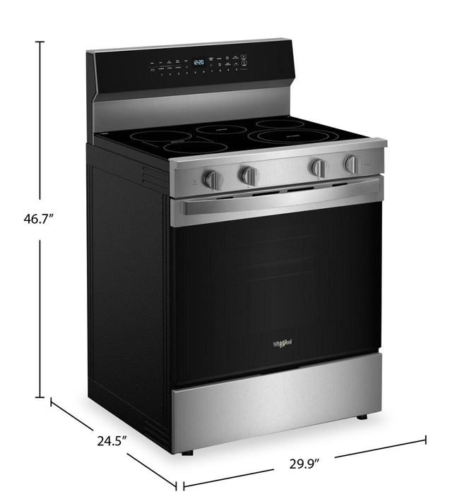 Whirlpool 30\" 5.3 Cu. Ft. Electric Range with No Preheat Air Fry - Fingerprint Resistant Stainless Steel - YWFES7030SZ