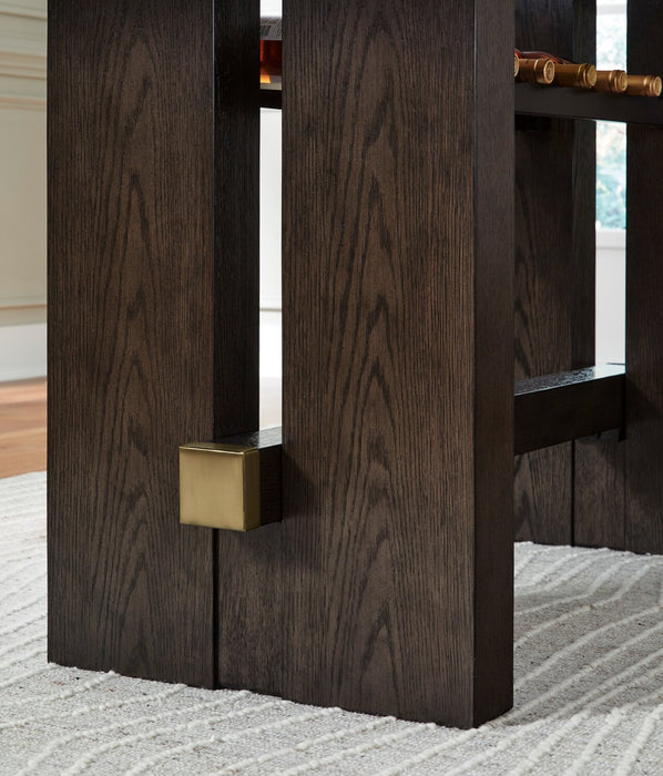 Metro Counter Height Dining Table with Built-in Wine Rack, 66\"W - Brown