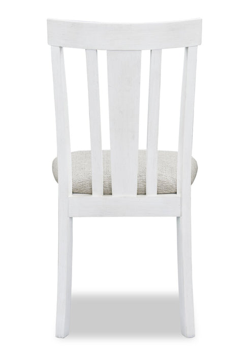 Brook Dining Chair with Polyester Fabric - White/Grey
