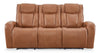 Shaquille O’Neal Home Titan 92\" Genuine Leather Power Reclining Sofa with Shaq-o-pedic Comfort – Earth