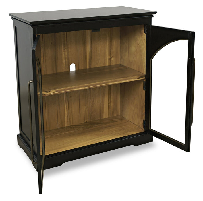 Twyla 33\" Solid Wood Accent Cabinet  with Arched Doors - Black