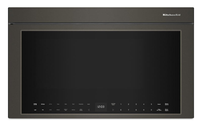 KitchenAid Multifunction Smart Flush Mount Over-the-Range Microwave Oven – Black Ore - YKMMF730PBE