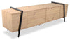 Rynar 71\" Modern TV Stand with Storage for TVs up to 80\"- Natural Wood