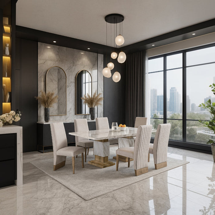 Vega 7 Piece Dining Set - Natural