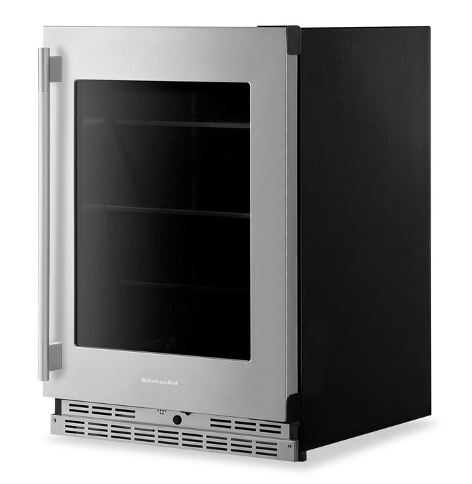 KitchenAid 24\" Undercounter Refrigerator with Metallic Accents – PrintShield Stainless Steel - KURR524SPS