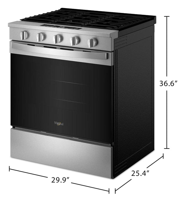 Whirlpool 30\" 5 Cu. Ft. Gas Range with Air Cooking - Fingerprint Resistant Stainless Steel - WSGS5030SZ