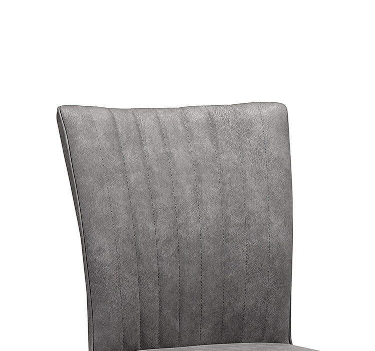 Ezra Dining Chair, Vegan Leather, Metal – Grey