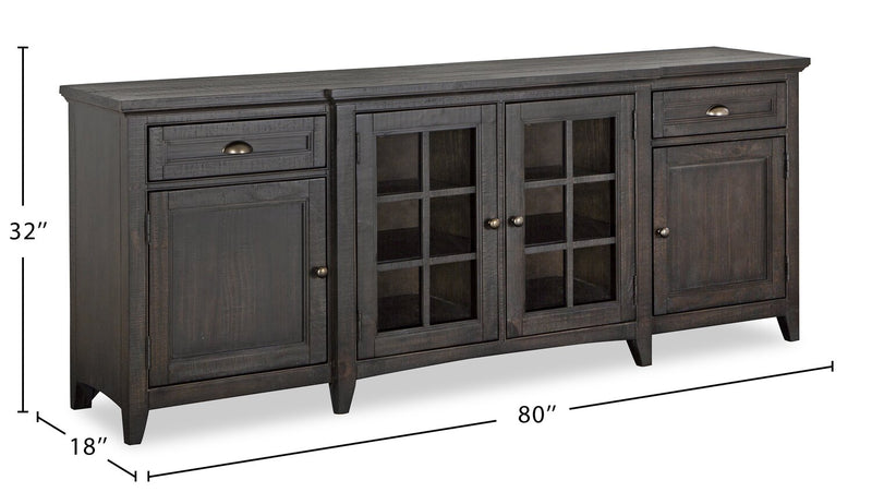 Wesley 80\" Traditional TV Stand with Storage and Cable Management for TVs up to 85\" - Graphite