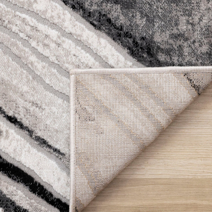 Plasma Black Grey Area Rug - 5'3\" x 7'7\"