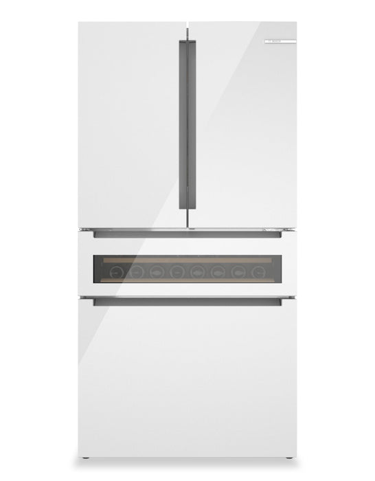Bosch 36\" 20.5 Cu. Ft. 800 Series Smart Counter-Depth French-Door Refrigerator - B36CL81ENW 