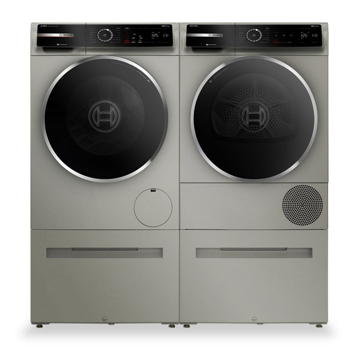 Bosch 800 Series 2.4 Cu. Ft. Front-Load Washer and 4 Cu. Ft. Heat Pump Dryer 