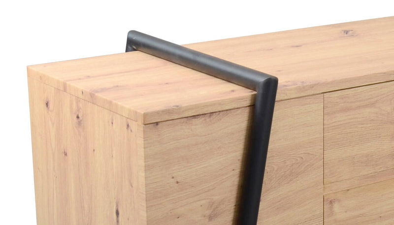 Rynar 71\" Modern TV Stand with Storage for TVs up to 80\"- Natural Wood