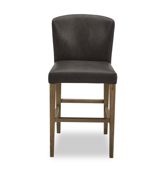 Arlo Counter-Height Stool with Vegan Leather Fabric - Charcoal