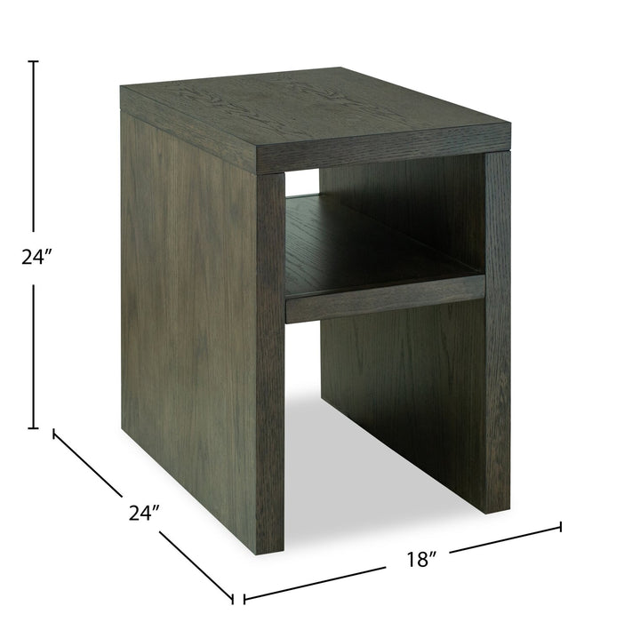 Hatfield 18” Modern Solid Wood Chairside Table - Homestead Brown
