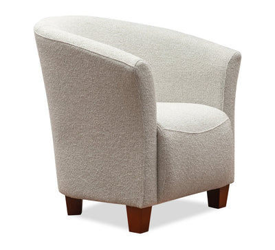 Ethan 31" Linen-Look Fabric Tub-Style Accent Chair with Wood Legs – Linen  | Fauteuil d’appoint Ethan de style gondole de 31 po en tissu d’apparence lin avec pattes en bois - lin
