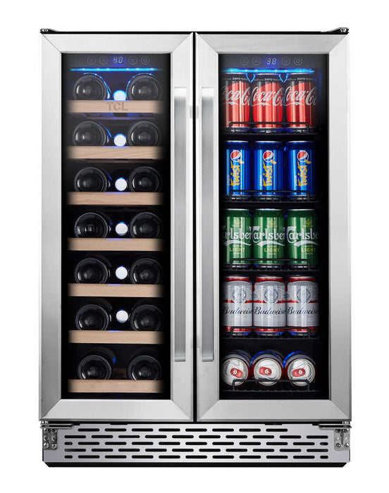 TCL 23.4\" 5.3 Cu. Ft. Dual-Zone Wine Cooler - Stainless Steel - B422D-CA