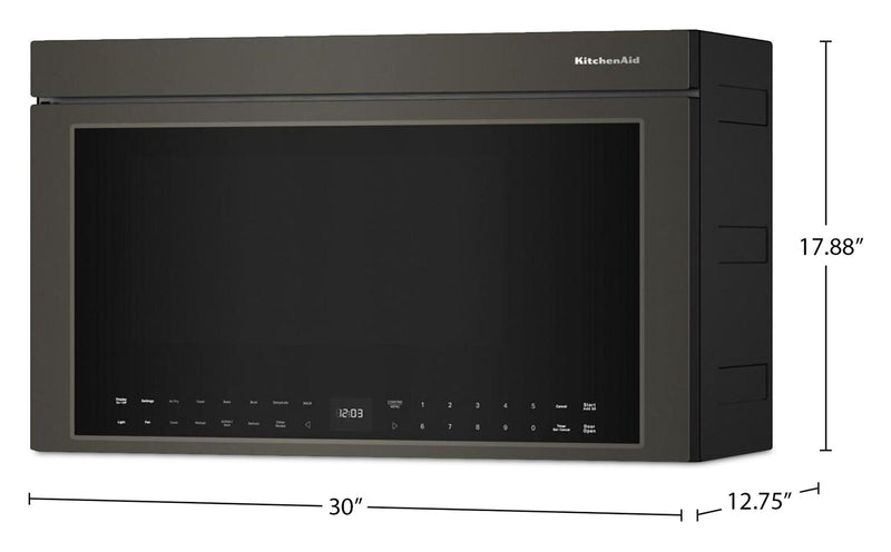 KitchenAid Multifunction Smart Flush Mount Over-the-Range Microwave Oven – Black Ore - YKMMF730PBE