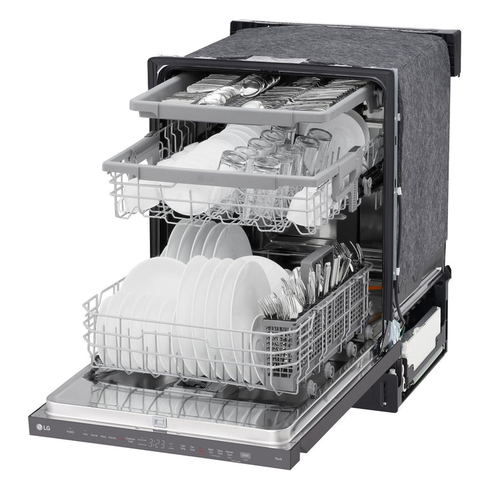 LG 24\" 46 dBA Built-In Top-Control Smart Dishwasher with QuadWash®Pro  - Smudge Proof Black Stainless Steel - LDPH5554D