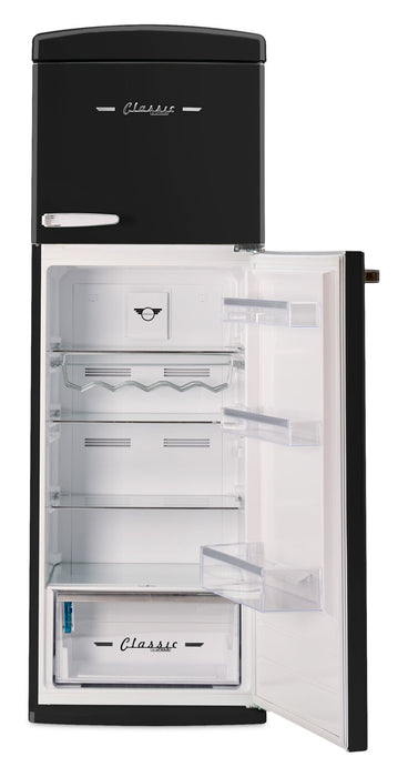 Unique Classic Retro 24\" 11 Cu Ft. Top Freezer Refrigerator – Midnight Black - UNQ-310L B TM