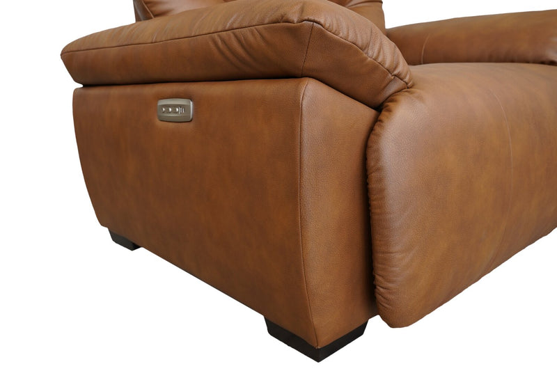 Bello 51.6\" Leather-Look Fabric Power Reclining Chair - Brown