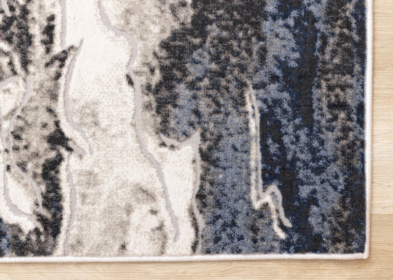 Linnie Blue Grey Area Rug - 5'3\" x 7'7\"