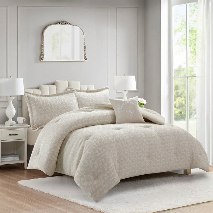 Argentina 4-Piece Full/Queen Comforter Set - White