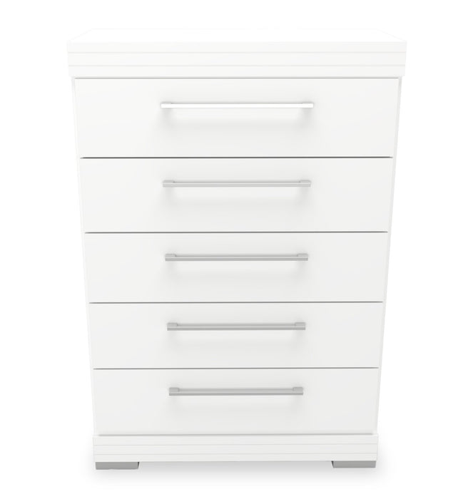 Riley Bedroom Chest of Drawers, 5-Drawer, 31\"W x 46\"H, Made in Canada - White