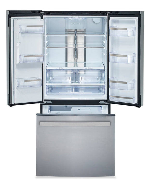GE 33\" 17.5 Cu Ft. French-Door Counter-Depth Refrigerator – Stainless Steel - PYE18HYRCFS