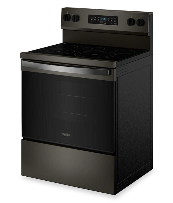 Whirlpool 5.3 Cu. Ft. Electric Range with Air Cooking – Black on Stainless - YWFES5730SV
