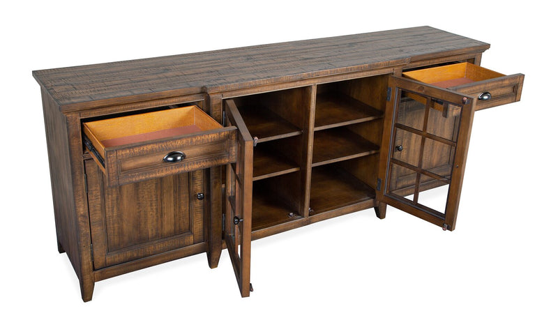 Wesley 80\" Traditional TV Stand with Storage and Cable Management for TVs up to 85\" - Toasted Nutmeg