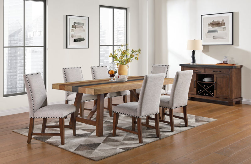 Boden Dining Table, 78\"W, Trestle Base - Brown