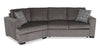 Made in Canada Legend 2-Piece Left-Facing Chenille Fabric Cuddler Sleeper Sectional - Pewter Brown