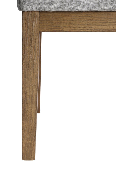 Lotus Dining Chair with Polyester Fabric, Wood - Light Grey