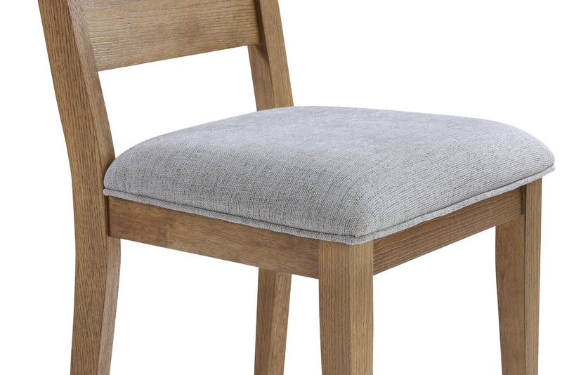 Lotus Dining Chair with Polyester Fabric, Wood, Slat-back - Natural