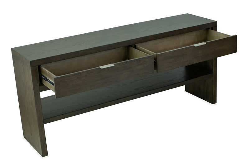 Hatfield 64” Modern Solid Wood Sofa Table with Storage - Homestead Brown