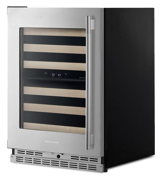 KitchenAid 24\" Undercounter Wine Cellar - PrintShield™ Stainless Steel - KUWL524SPS
