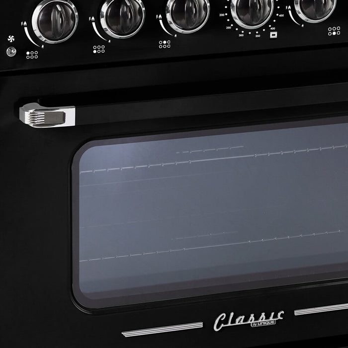 Classic Retro by Unique 36\" 5.2 Cu. Ft. 6-Burner Gas Range with Convection - Midnight Black - UGP-36CR B