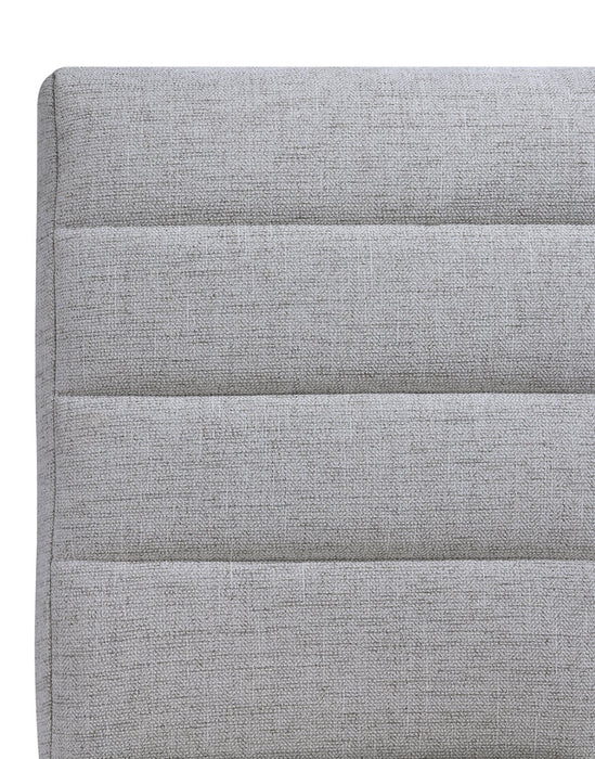 Lotus Dining Chair with Polyester Fabric, Wood - Light Grey