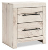 ["Derekson Bedside 2-Drawer Nightstand with USB Ports, 21.7\"W x 24.3\"H - Rustic White"]