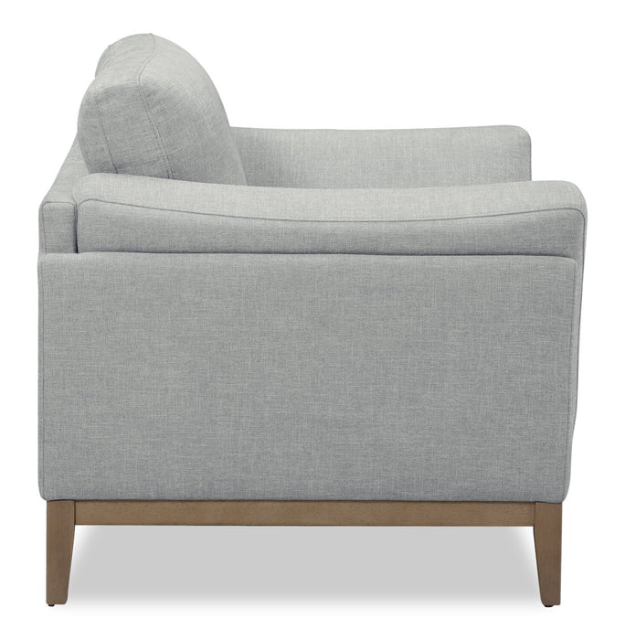 Valley 44\" Fabric Chair with Rubberwood Base and Legs - Grey