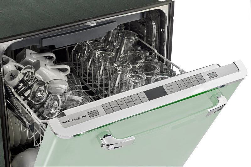 Classic Retro by Unique 24\" 45 dBA Top-Control Dishwasher - Summer Mint Green - UGP-24CR DW LG