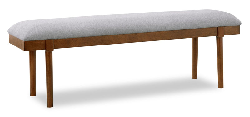 Ember Dining Bench with Polyester Fabric, 59\"W - Grey & Brown