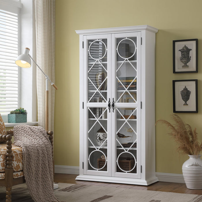 Frances 36\" Curio Cabinet with Glass Doors - White